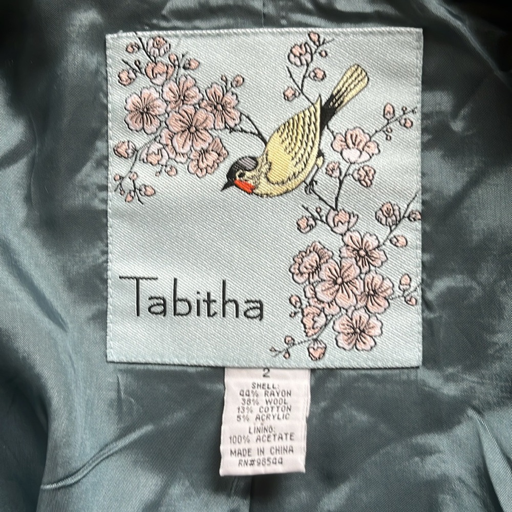 Tabitha Anthropologie Teal wool blend ruffle front blazer - Picture 8 of 10